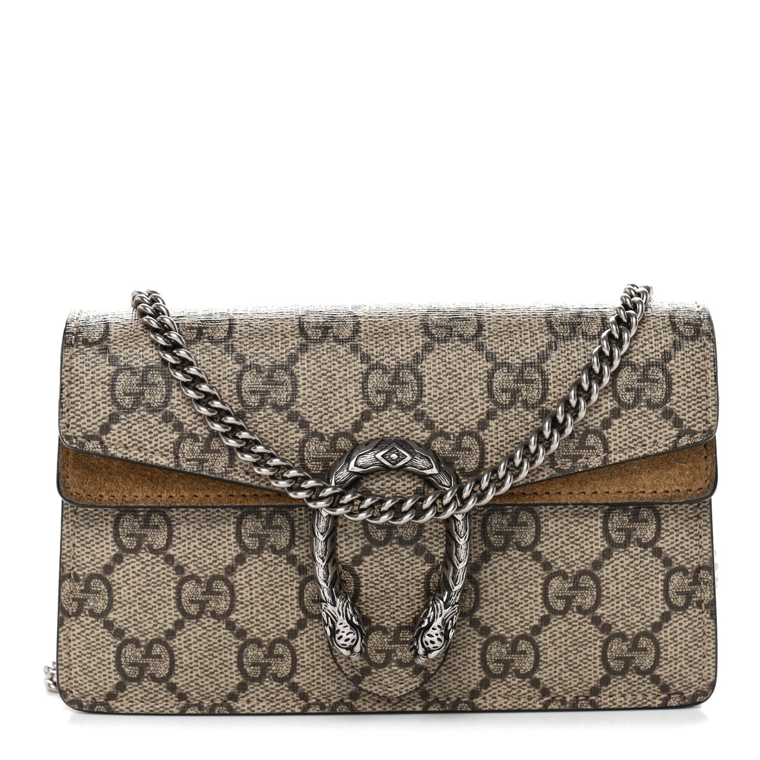 Gucci GG Supreme Monogram Super Mini Dionysus Shoulder Bag Taupe