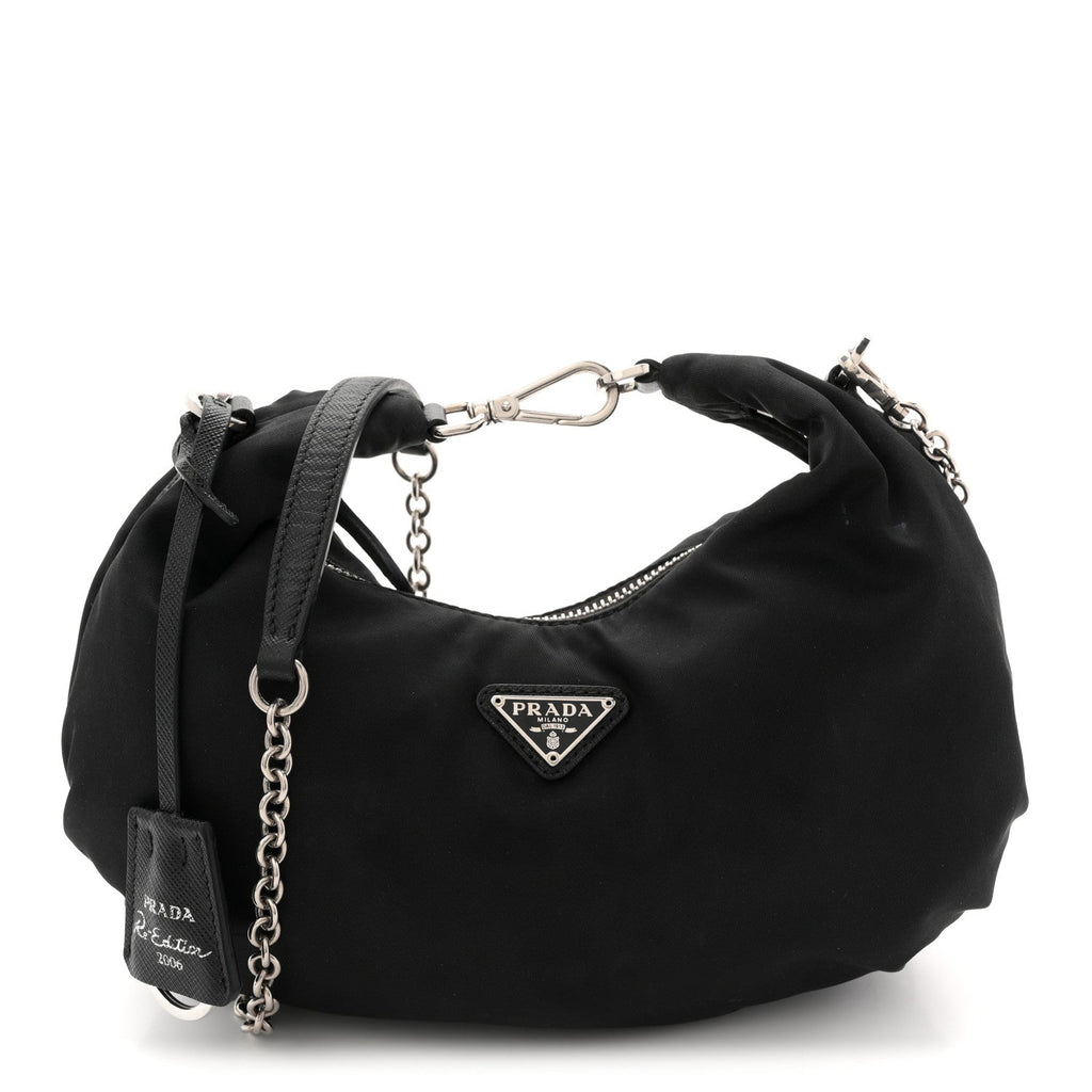 Prada Tessuto Nylon Saffiano Re-Edition 2006 Shoulder Bag Black