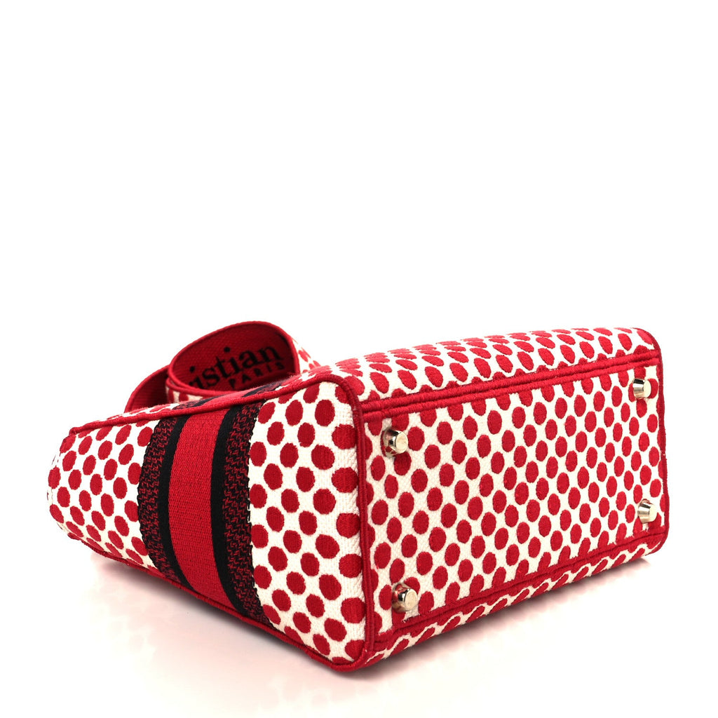 Christian Dior Canvas Medium DiorAmour Dots Lady D-Lite Red