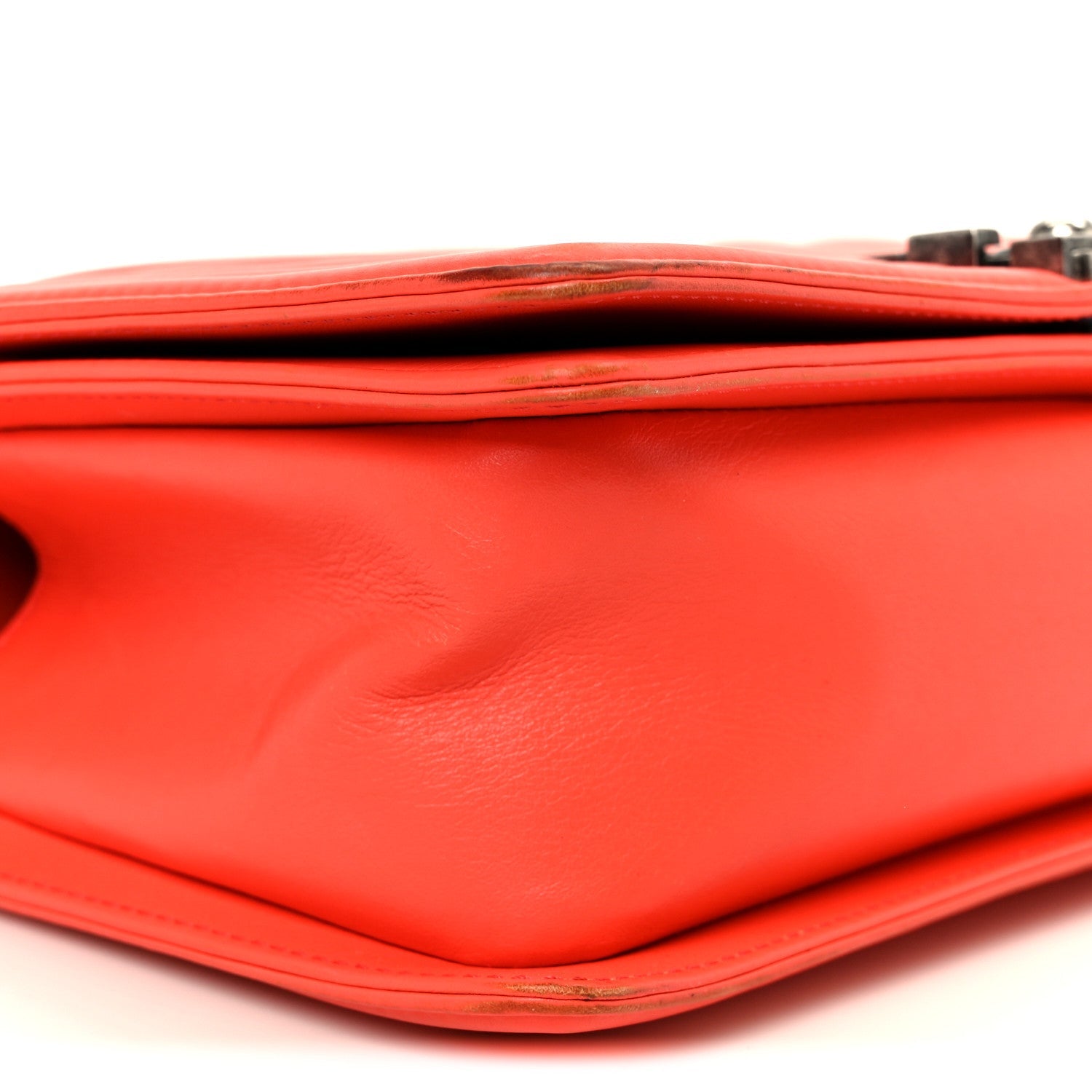 Chanel Lambskin Chevron Quilted Medium Boy Flap Red