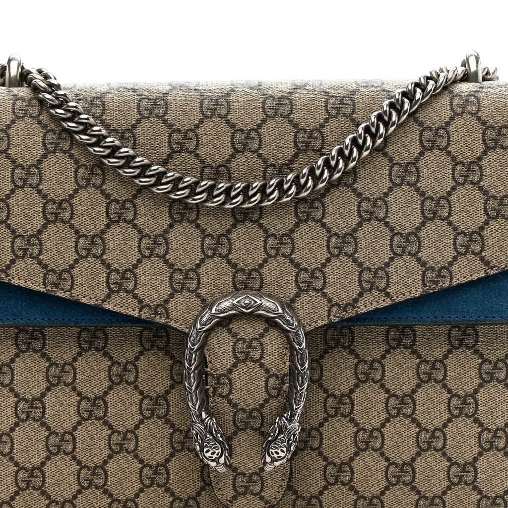 Gucci GG Supreme Monogram Medium Dionysus Shoulder Bag Blue