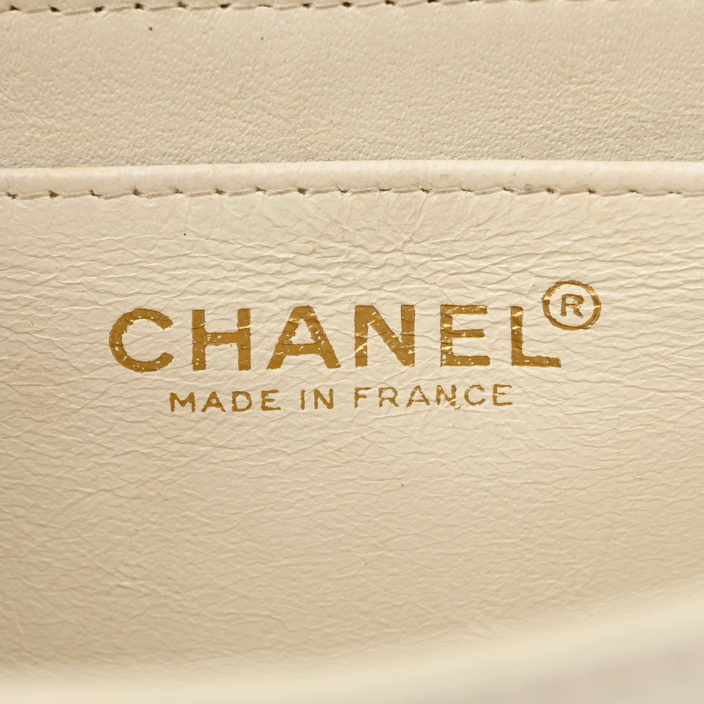 Chanel Tweed Calfskin Square Flap Bag Orange White
