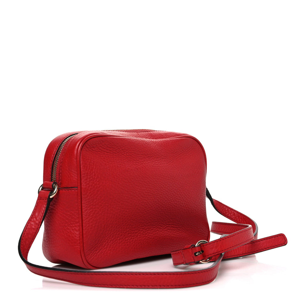 Gucci Pebbled Calfskin Small Soho Disco Bag Vibrant Red