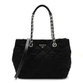 Prada Nylon Tessuto Impuntu Quilted Tote Black