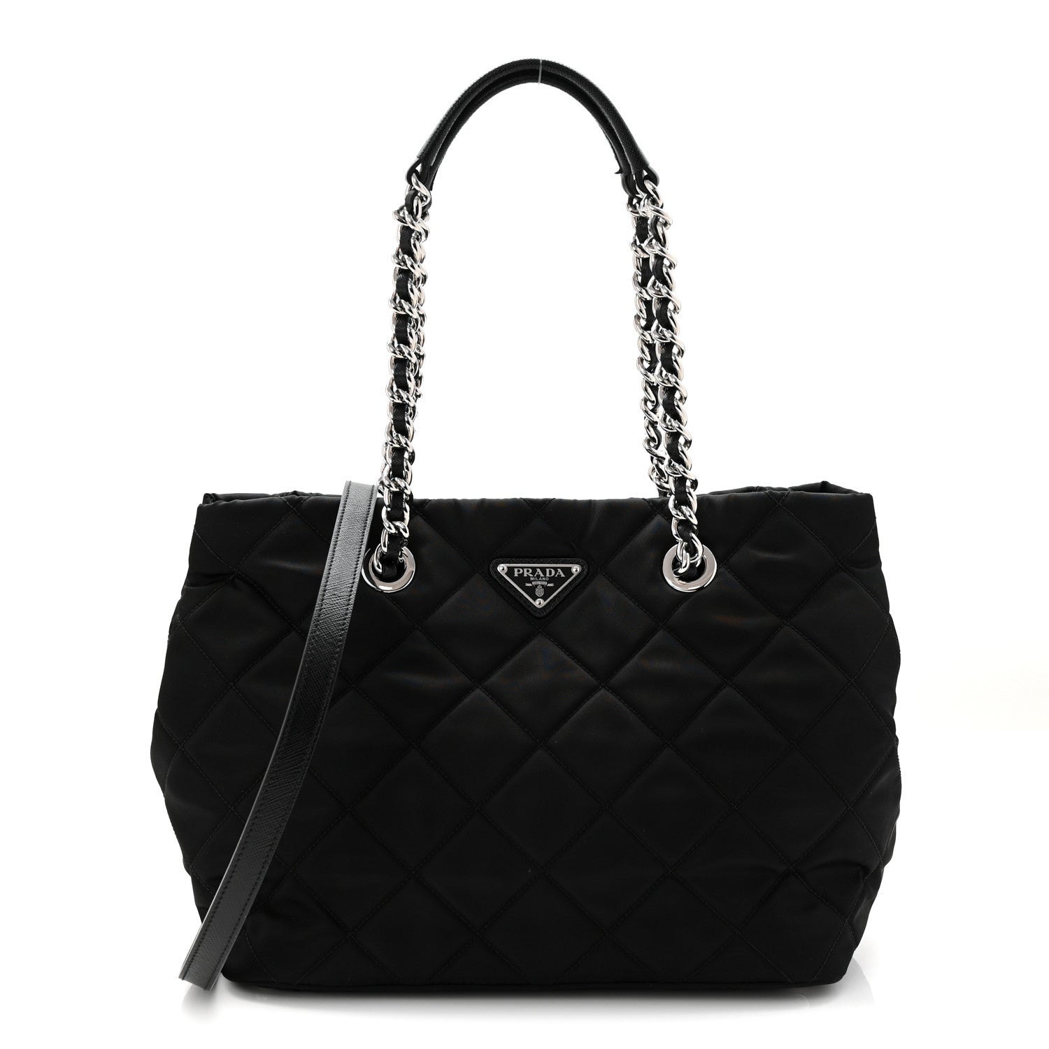 Prada Nylon Tessuto Impuntu Quilted Tote Black