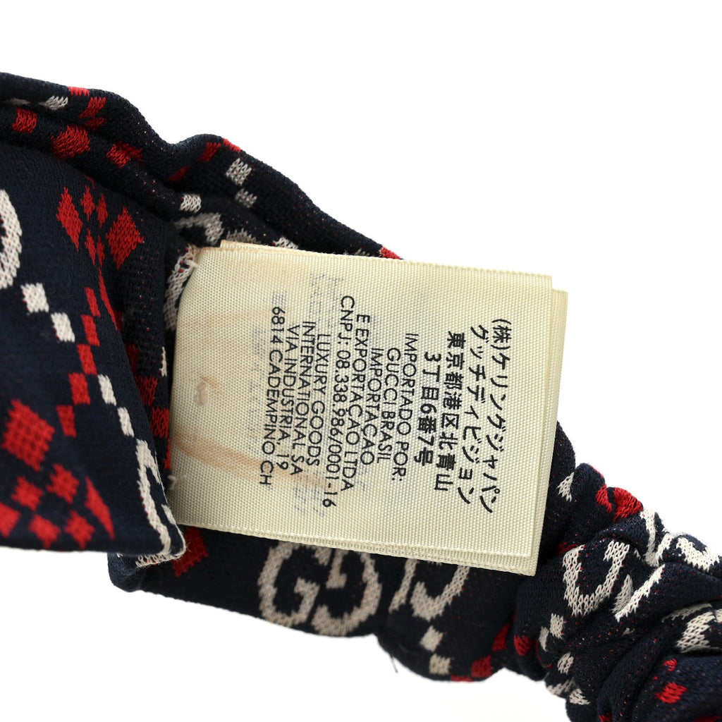 Gucci Cotton GG Ginny Headband S Blue Red