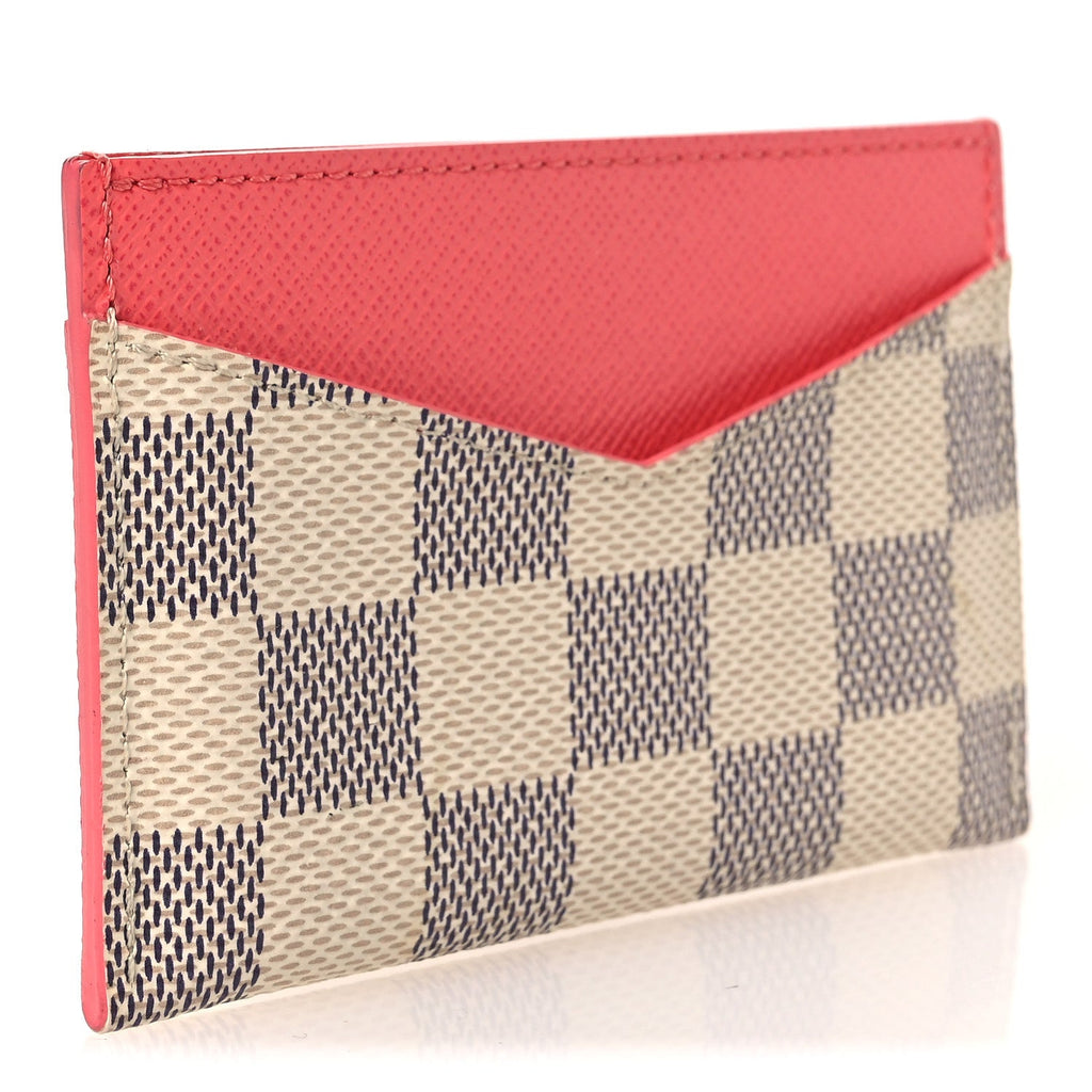 Louis Vuitton Damier Azur Daily Card Holder Rose Papaye