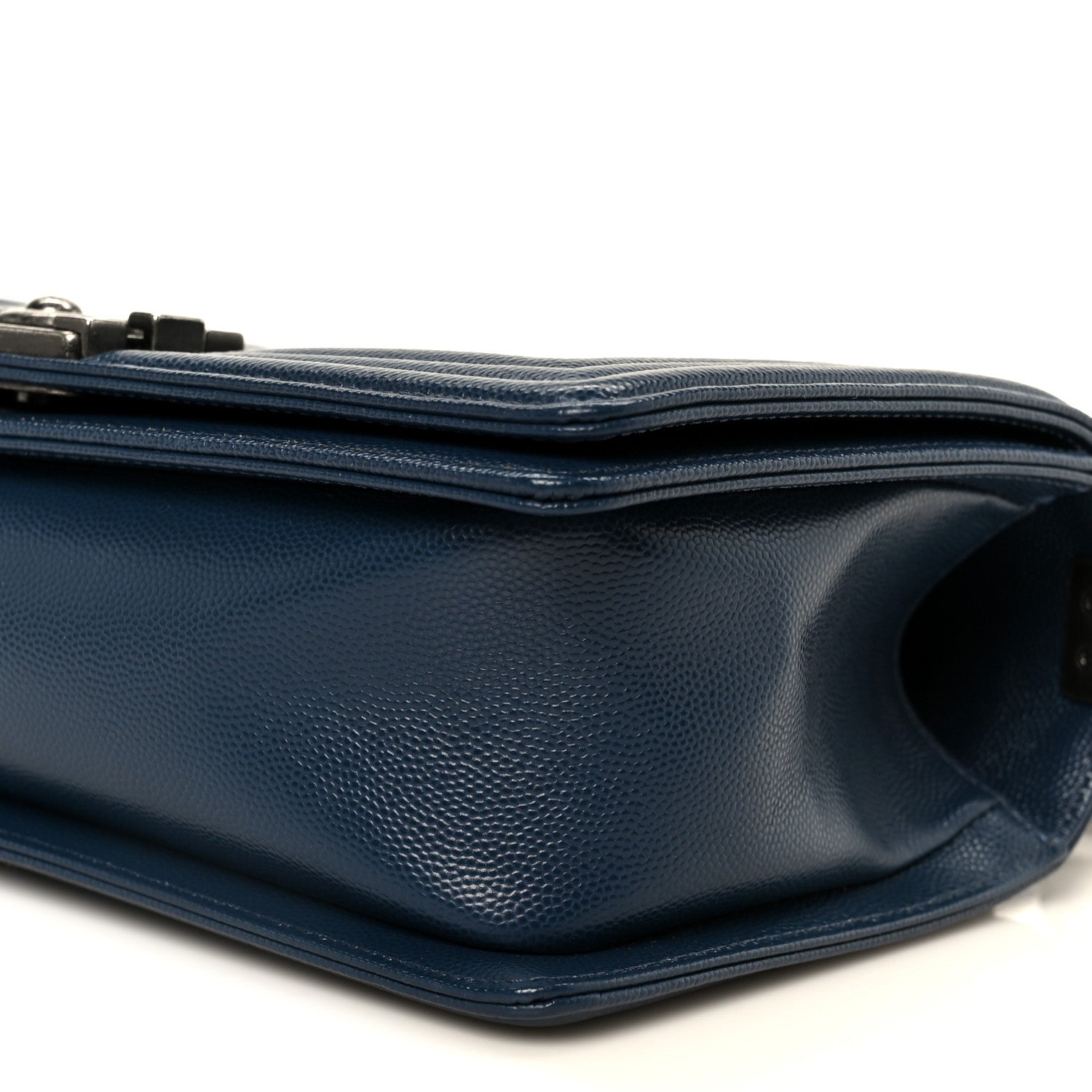 Chanel Caviar Quilted Medium Boy Flap Dark Navy Blue