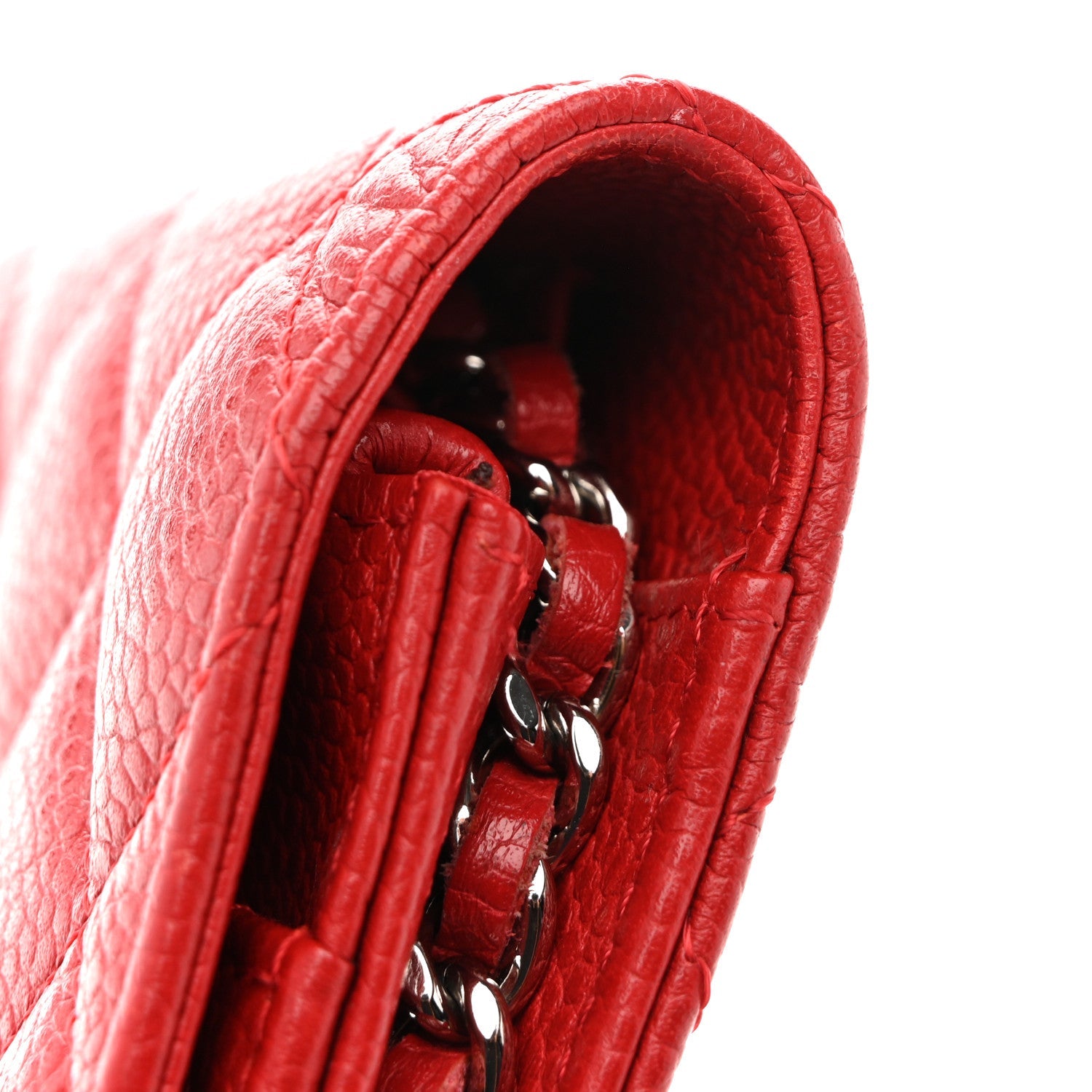 Chanel Caviar Quilted Wallet on Chain WOC Red