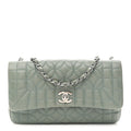 Chanel Lambskin Quilted Lady Graphic Flap Green