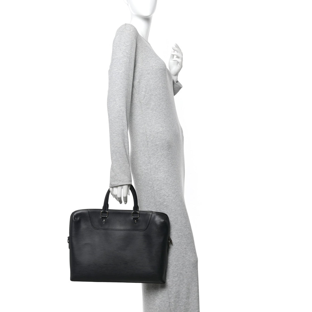 Louis Vuitton Epi Porte-Documents Jour Briefcase Black