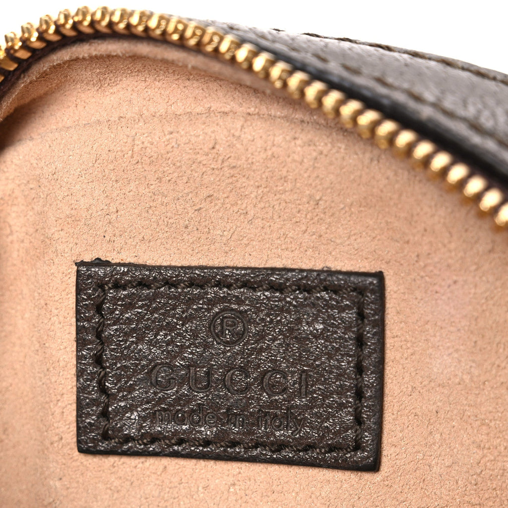 Gucci GG Supreme Monogram Web Mini Ophidia Round Shoulder Bag Brown