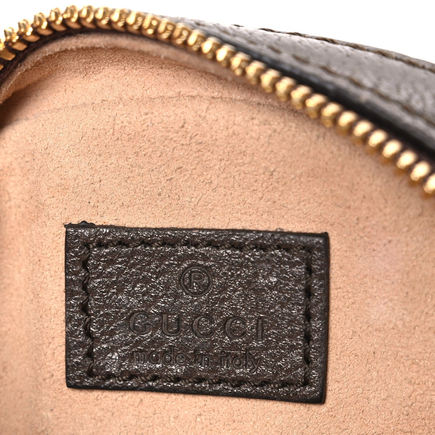 Gucci GG Supreme Monogram Web Mini Ophidia Round Shoulder Bag Brown