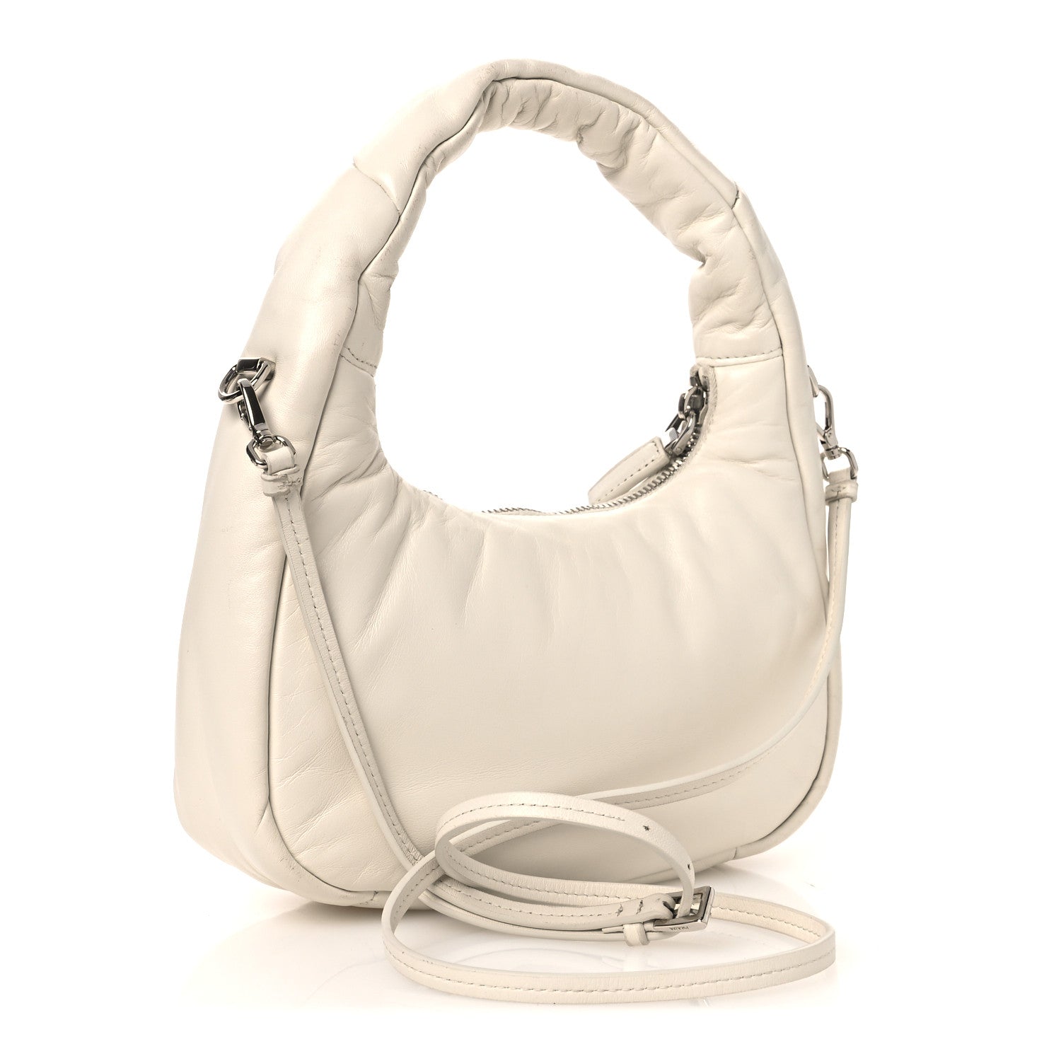 Prada Nappa Soft Padded Mini Bag White
