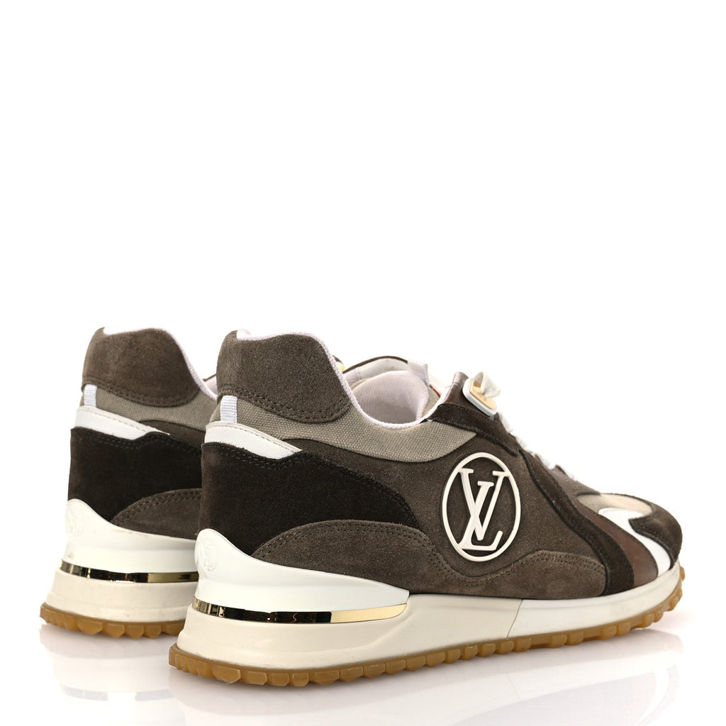 Louis Vuitton Calfskin Suede Run Away Sneakers 37.5 Kaki