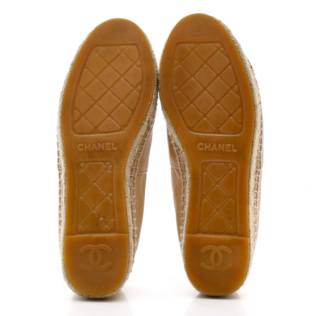 Lambskin CC Espadrilles 39 Beige Black