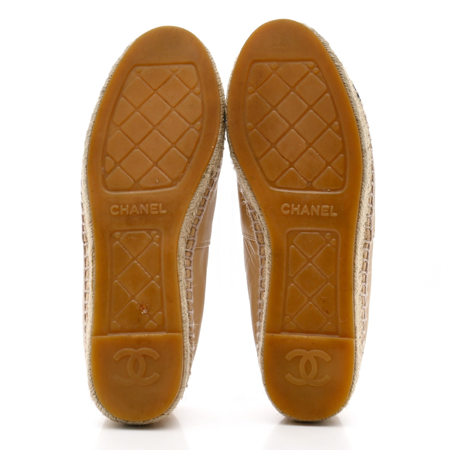 Lambskin CC Espadrilles 39 Beige Black