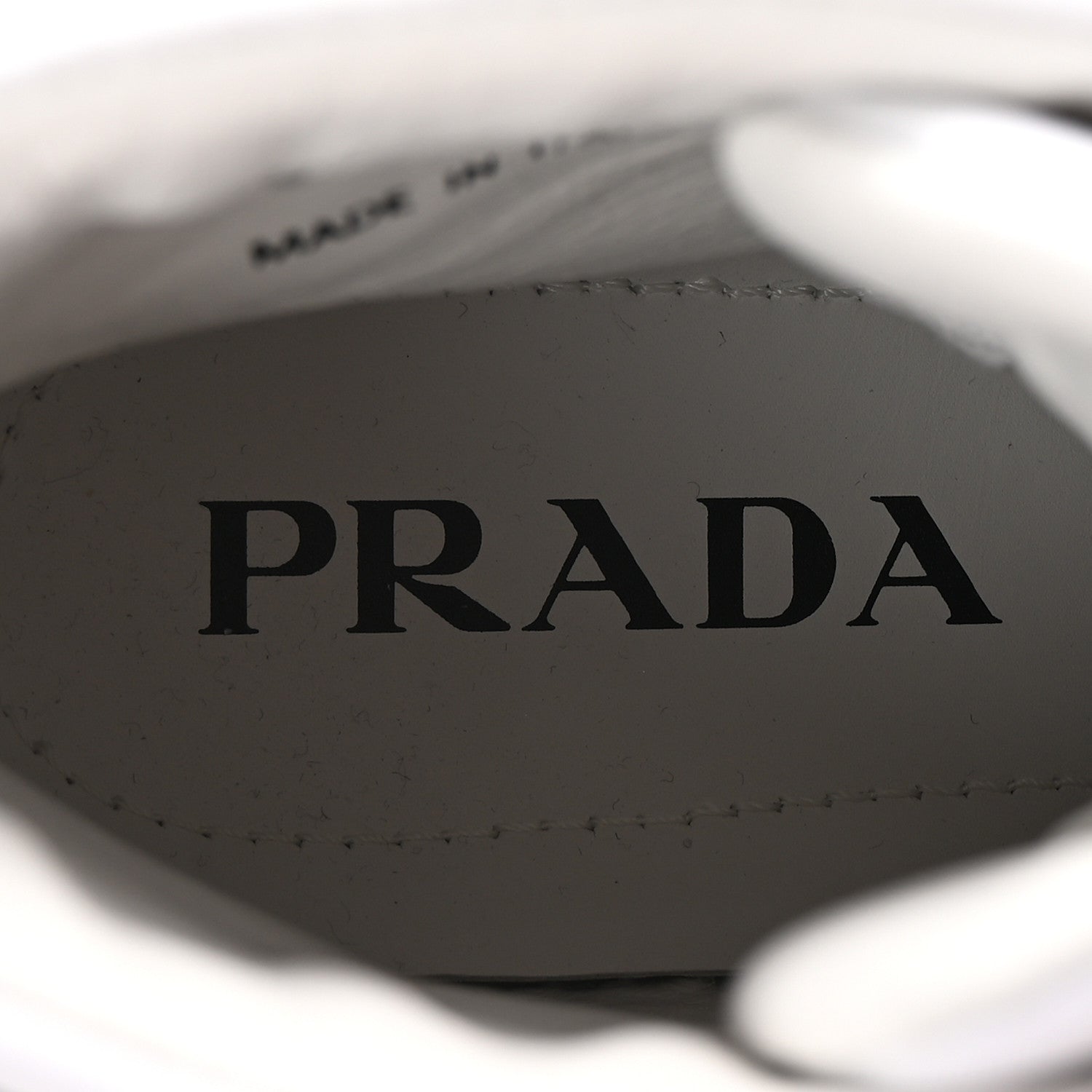 Prada Re-Nylon Gabardine Metal Triangle Logo Wheel Pouch Pocket High Top Sneakers 36 White