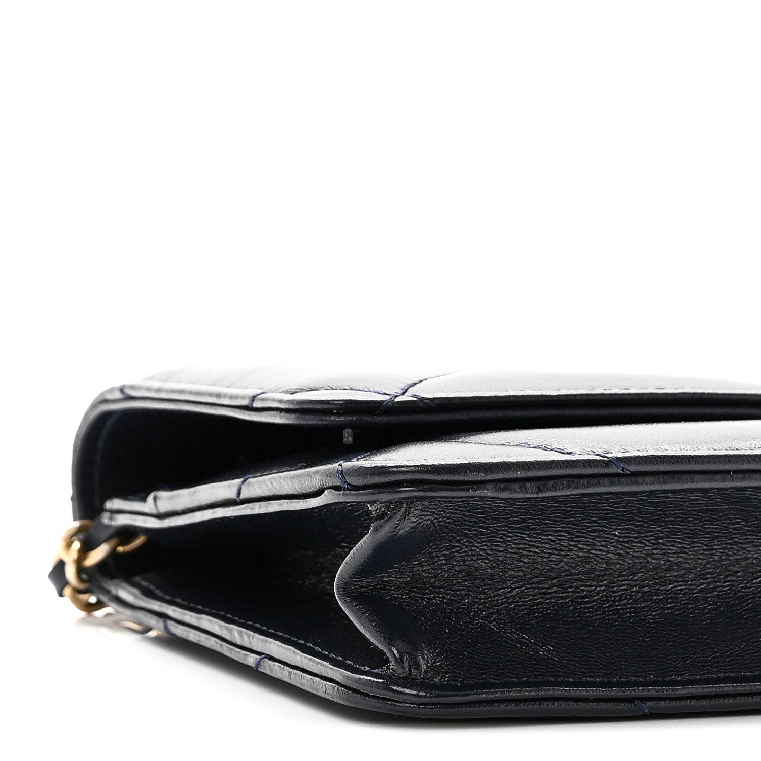 Chanel Lambskin Quilted Wallet On Chain WOC Navy