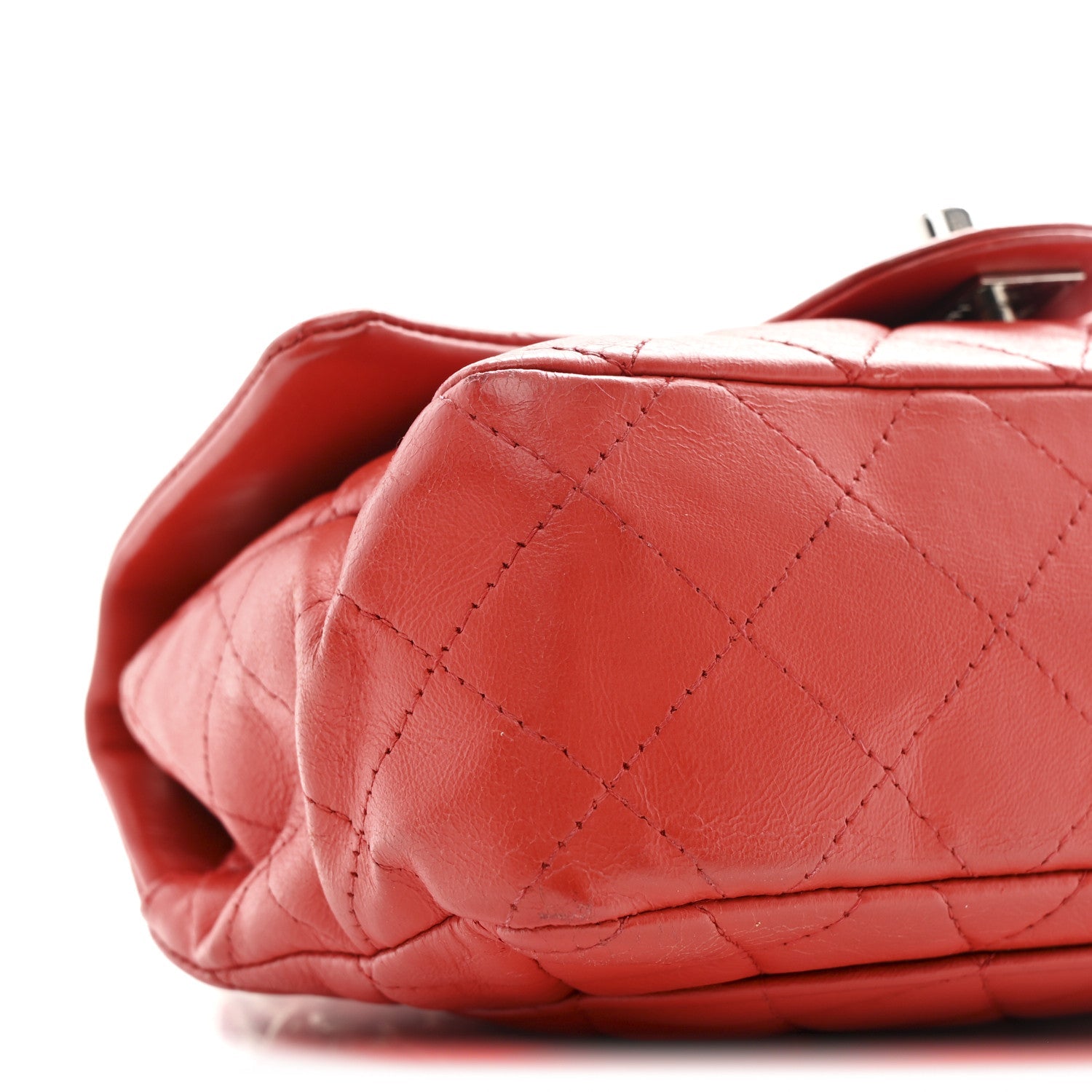 Chanel Lambskin Quilted Mini Rectangular Flap Red