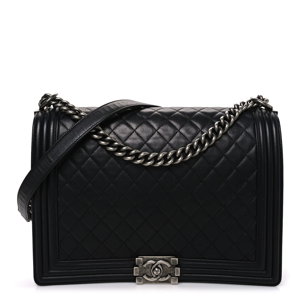Chanel Lambskin Quilted Large Boy Flap Black