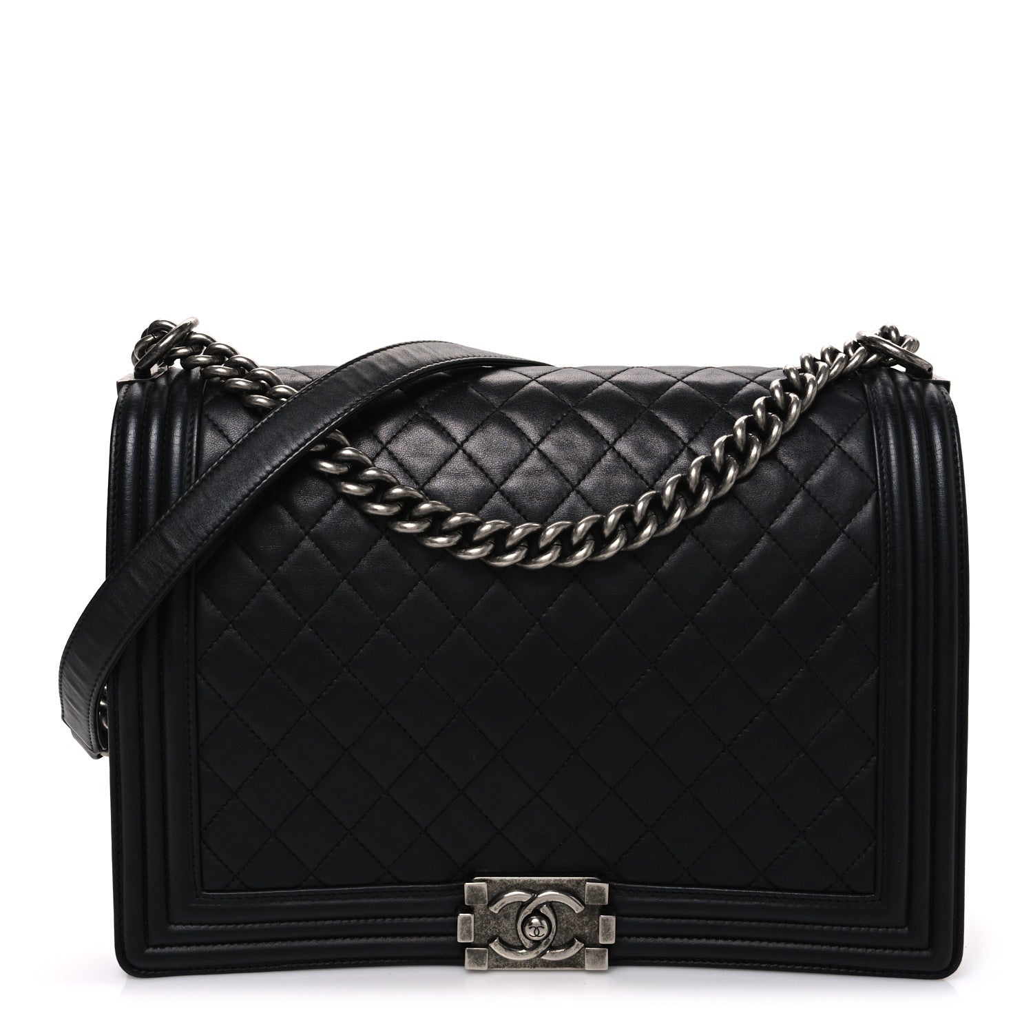 Chanel Lambskin Quilted Large Boy Flap Black