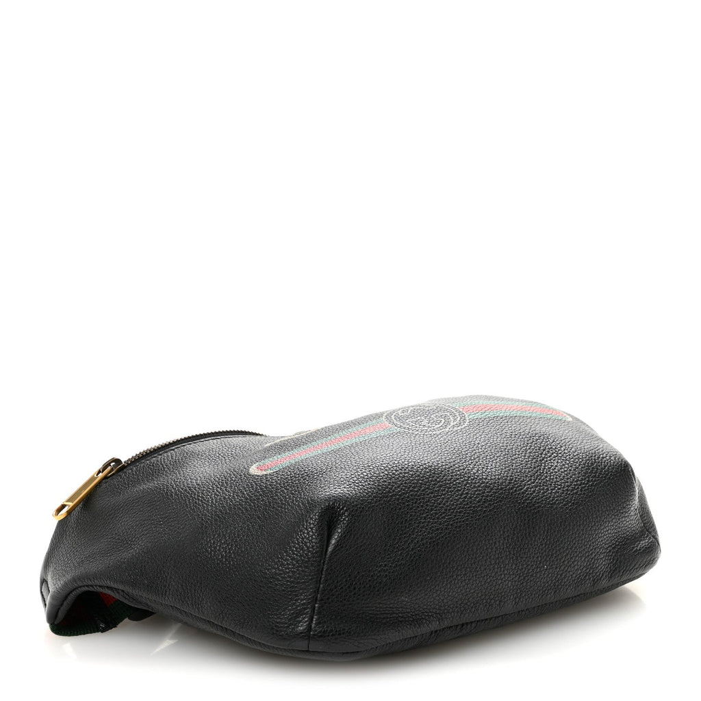 Gucci Grained Calfskin Logo Belt Bag Black