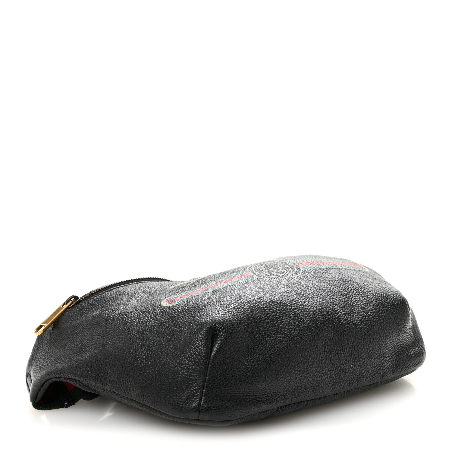 Gucci Grained Calfskin Logo Belt Bag Black