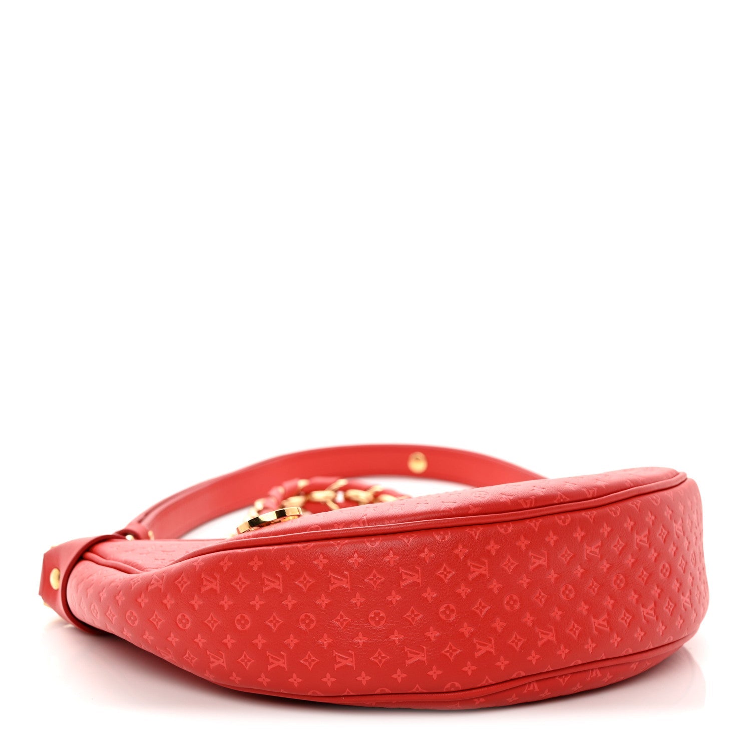 Louis Vuitton Calfskin Nanogram Embossed Loop PM Rouge