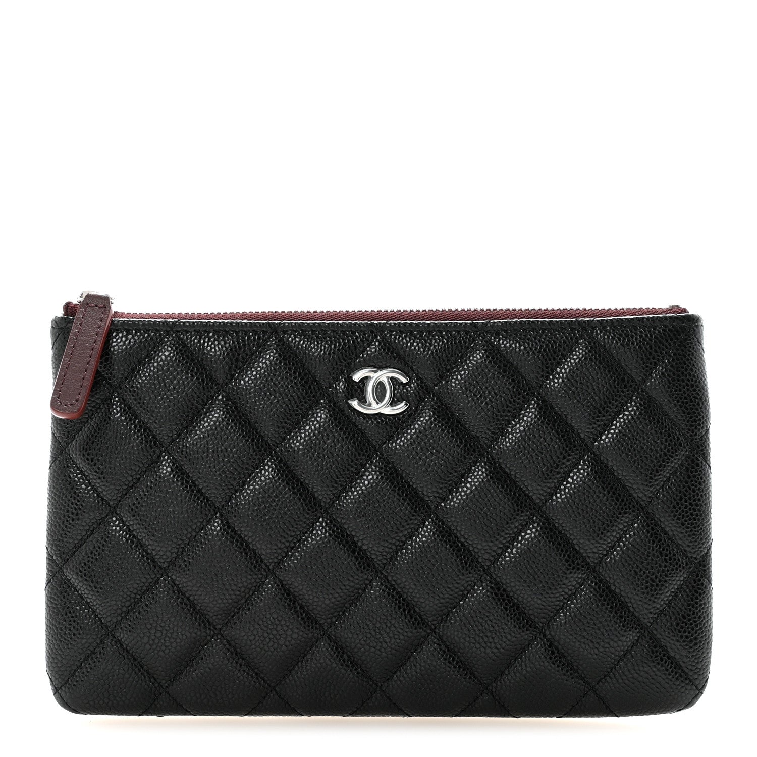 Caviar Quilted Cosmetic Case Black