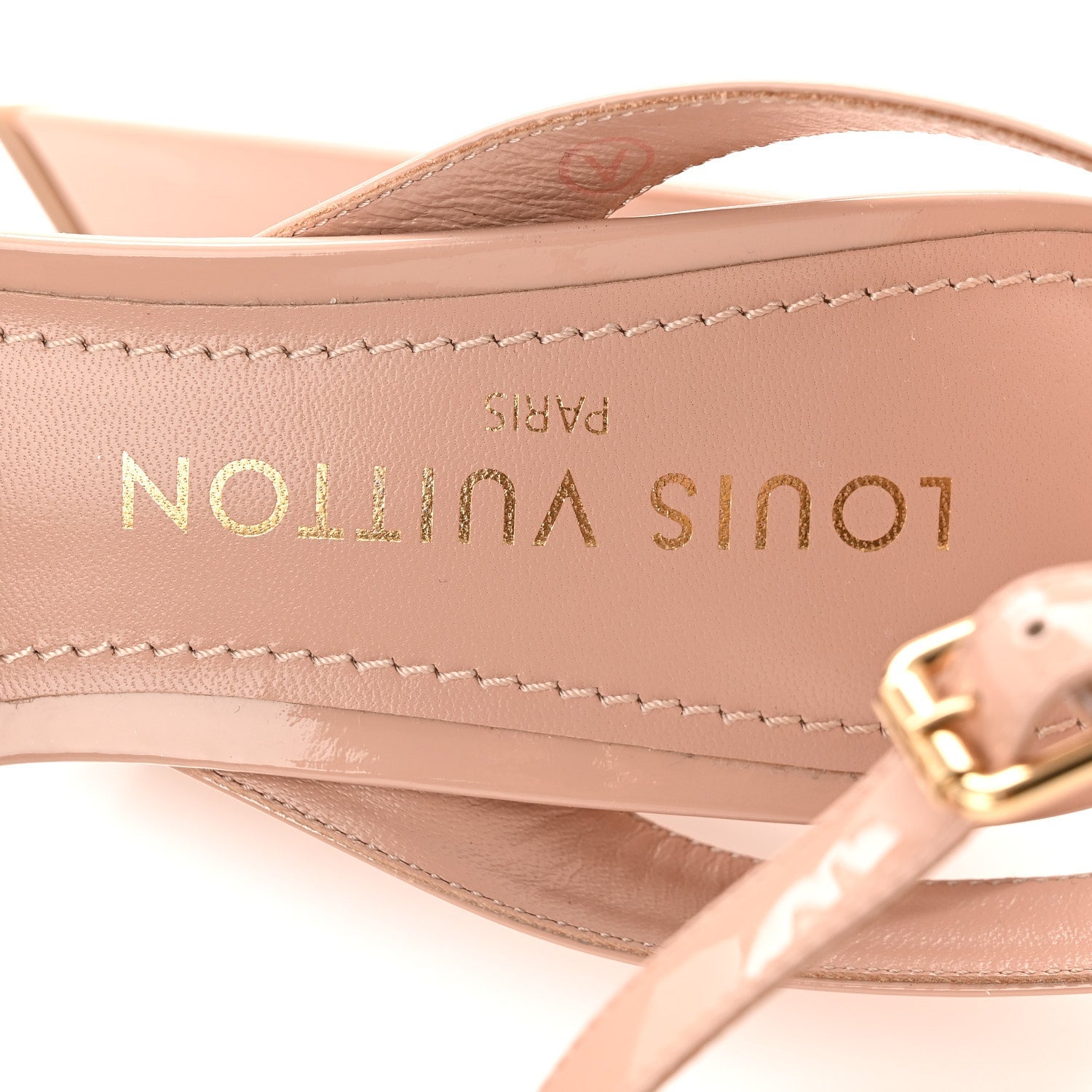 Louis Vuitton Patent Shake Platform Sandal 39.5 Nude Pink