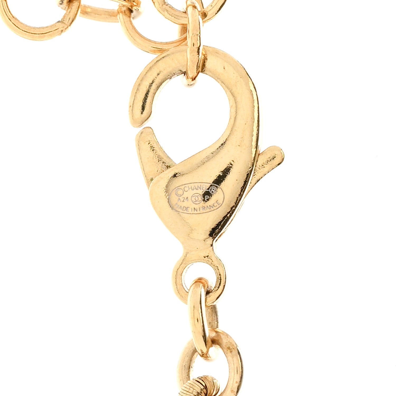 Crystal Pearl CC Heart Choker Necklace Gold