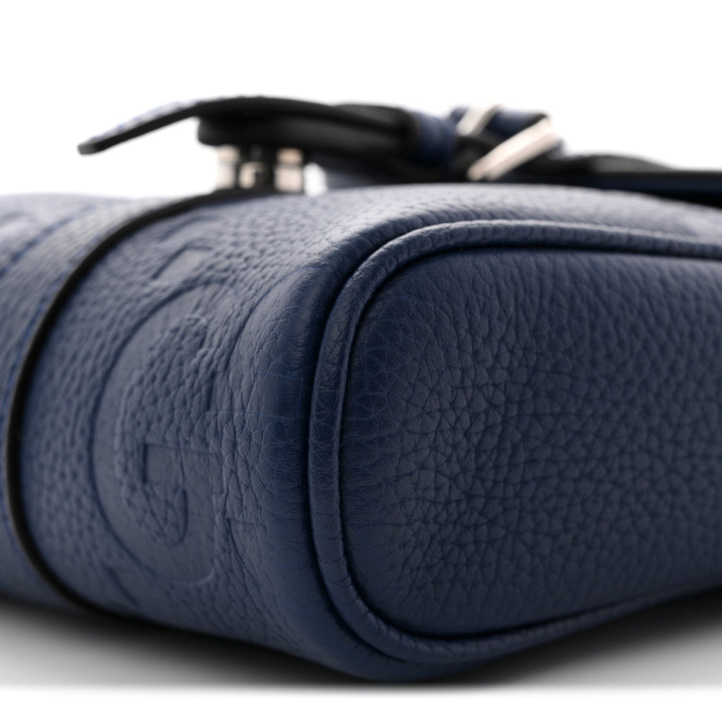 Gucci Piuma Calfskin Jumbo GG Embossed Small Messenger Bag Royale