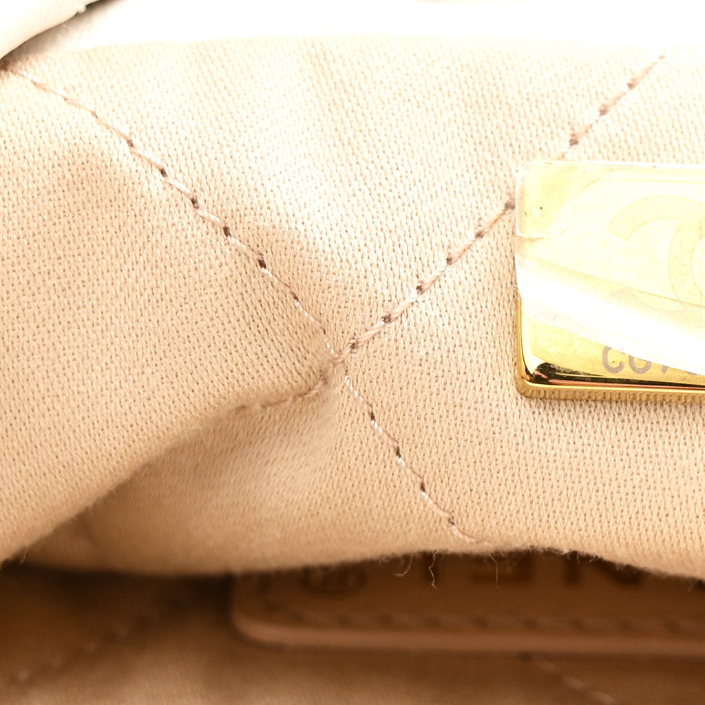 Chanel Shiny Calfskin Quilted Small Chanel 22 White