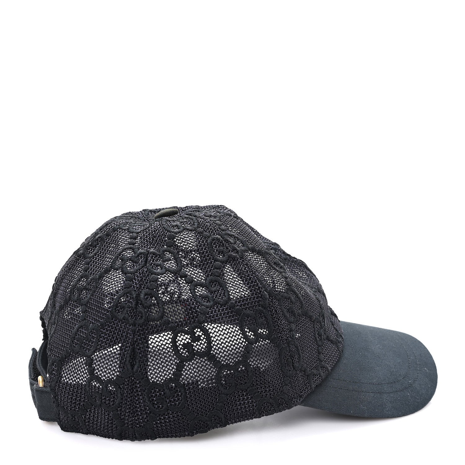 Gucci Mesh GG Monogram Shivali Baseball Hat M Black