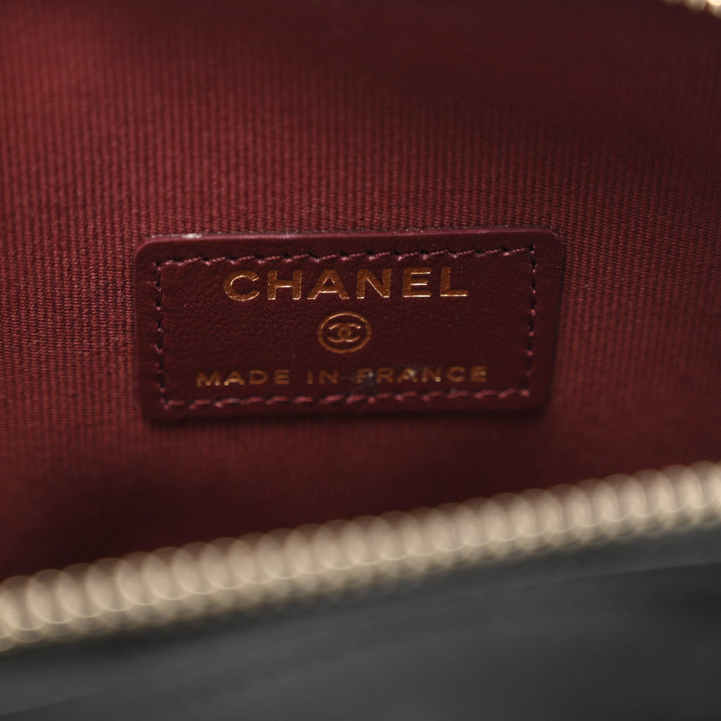 Chanel Lambskin Quilted CC In Love Heart Clutch With Chain Black