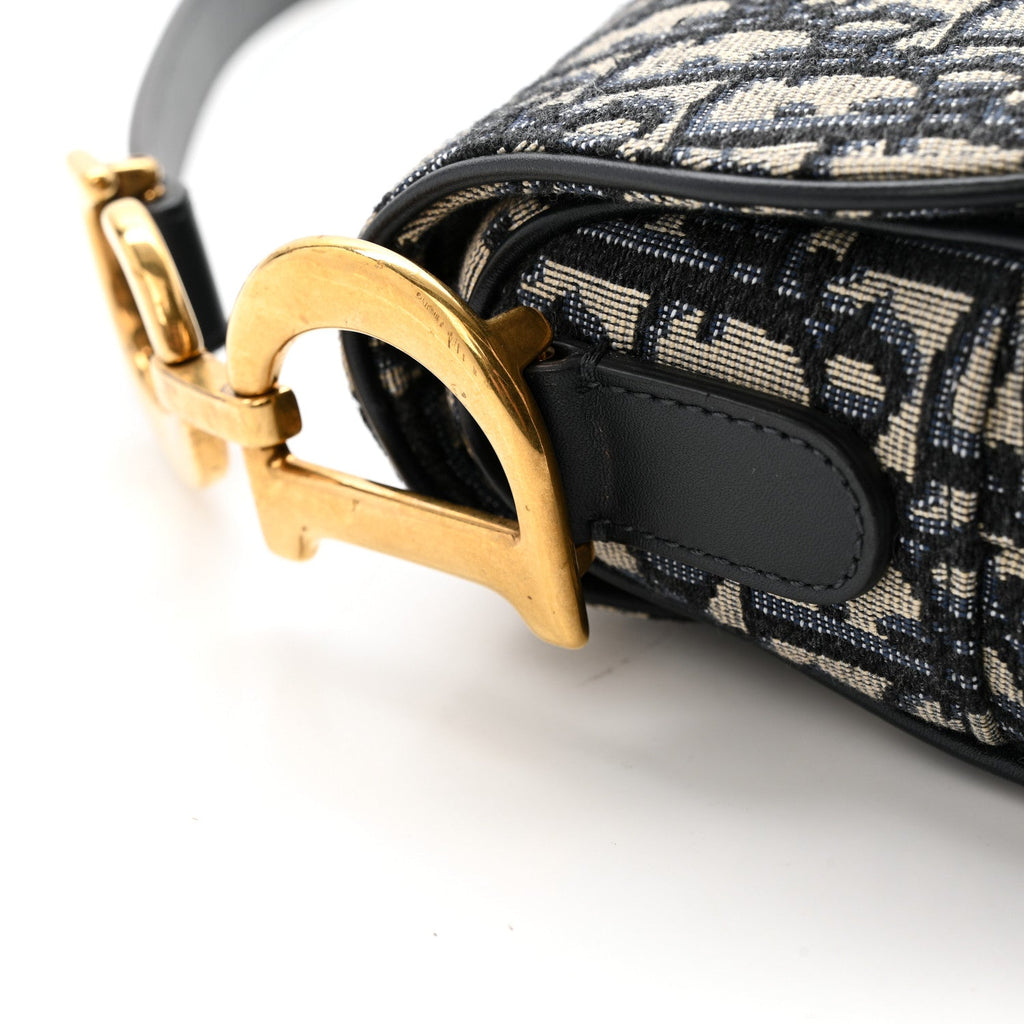 Christian Dior Oblique Saddle Bag Blue