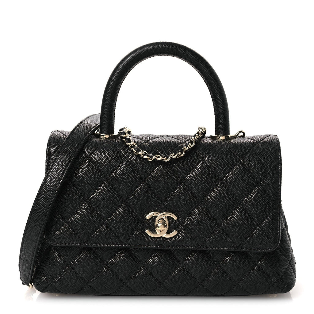 Chanel Caviar Quilted Mini Coco Handle Flap Black
