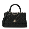 Chanel Caviar Quilted Mini Coco Handle Flap Black