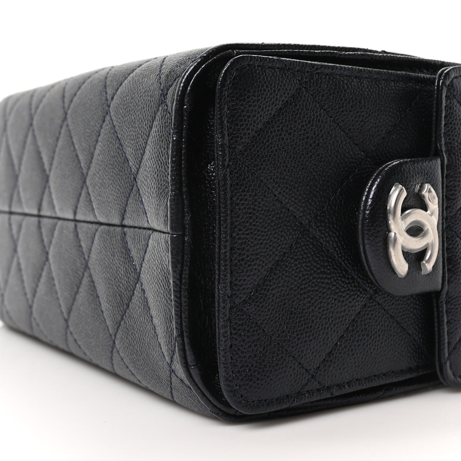 Chanel Metallic Caviar Quilted Mini Chanel 25 Handbag Dark Blue