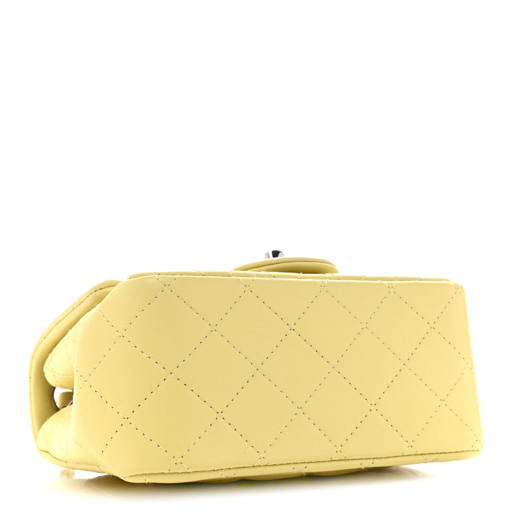 Chanel Lambskin Quilted Mini Square Flap Yellow