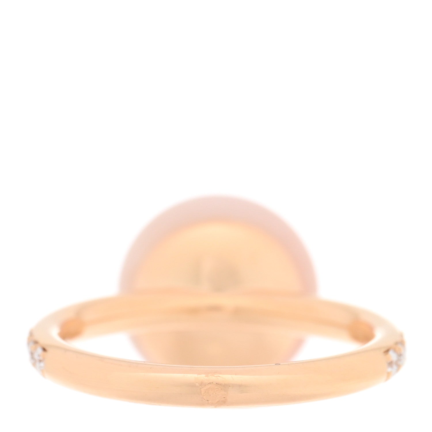 Louis Vuitton 18K Pink Gold Diamond Pink Opal Color Blossom Pave Ring 49 5
