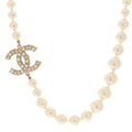 Pearl CC 100th Anniversary Necklace Light Gold
