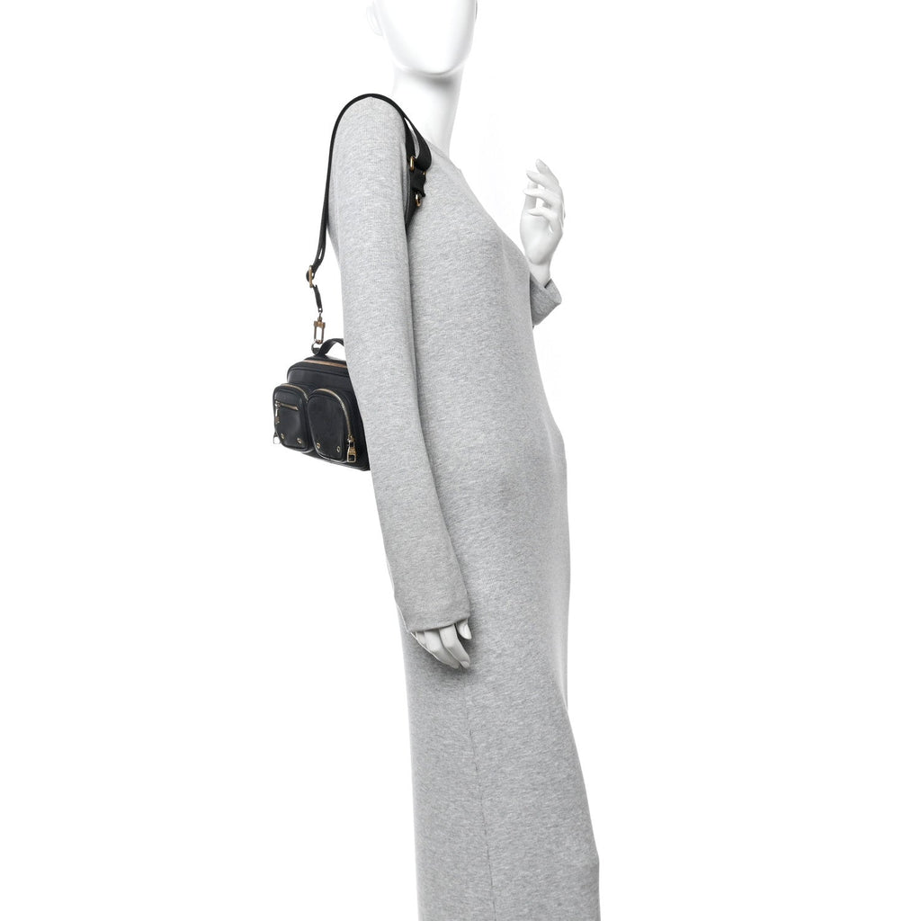 Louis Vuitton Calfskin Monogram Embossed Utility Crossbody Black