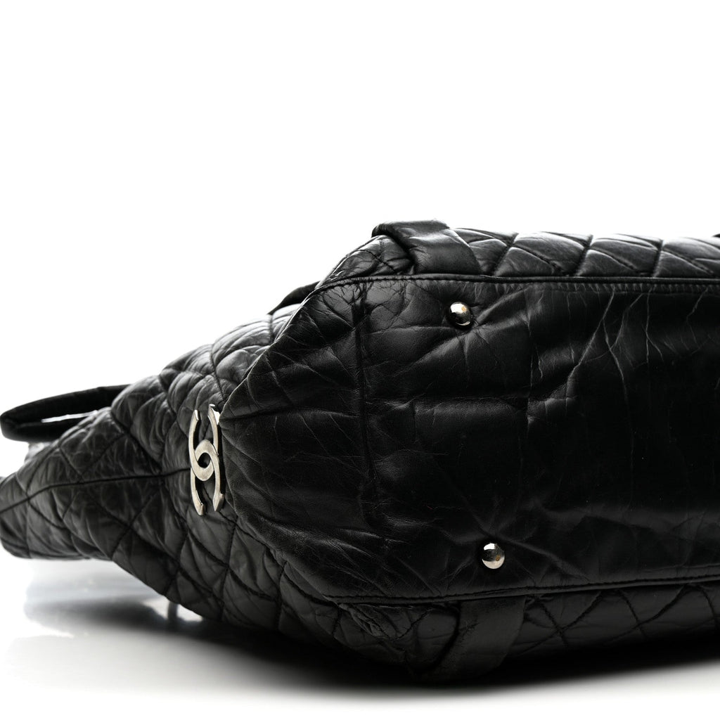 Chanel Distressed Lambskin Vintage Ligne Lady Braid Tote Black