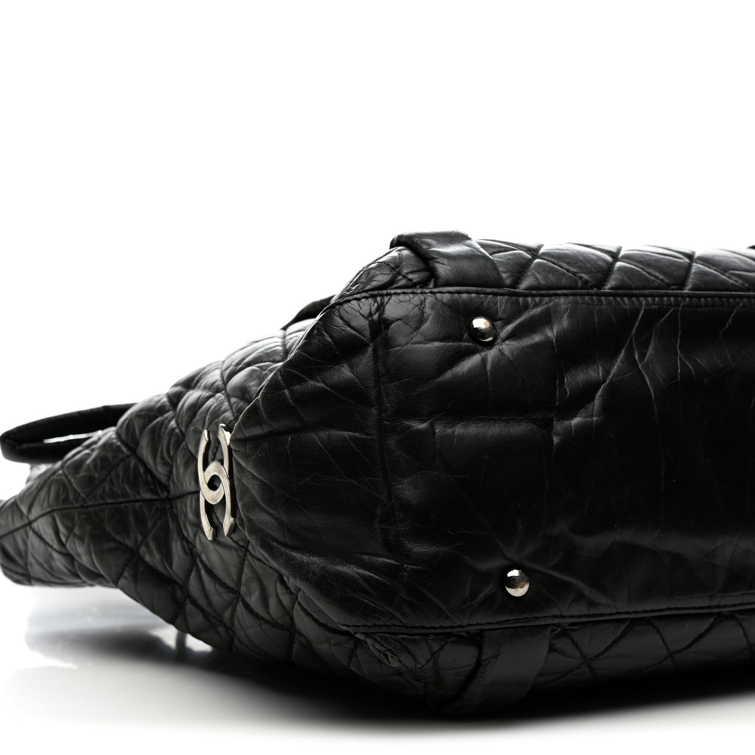 Chanel Distressed Lambskin Vintage Ligne Lady Braid Tote Black