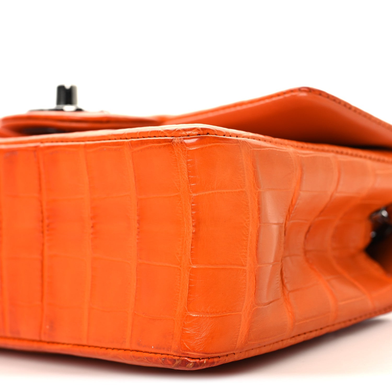 Chanel Alligator Mini Rectangular Flap Orange