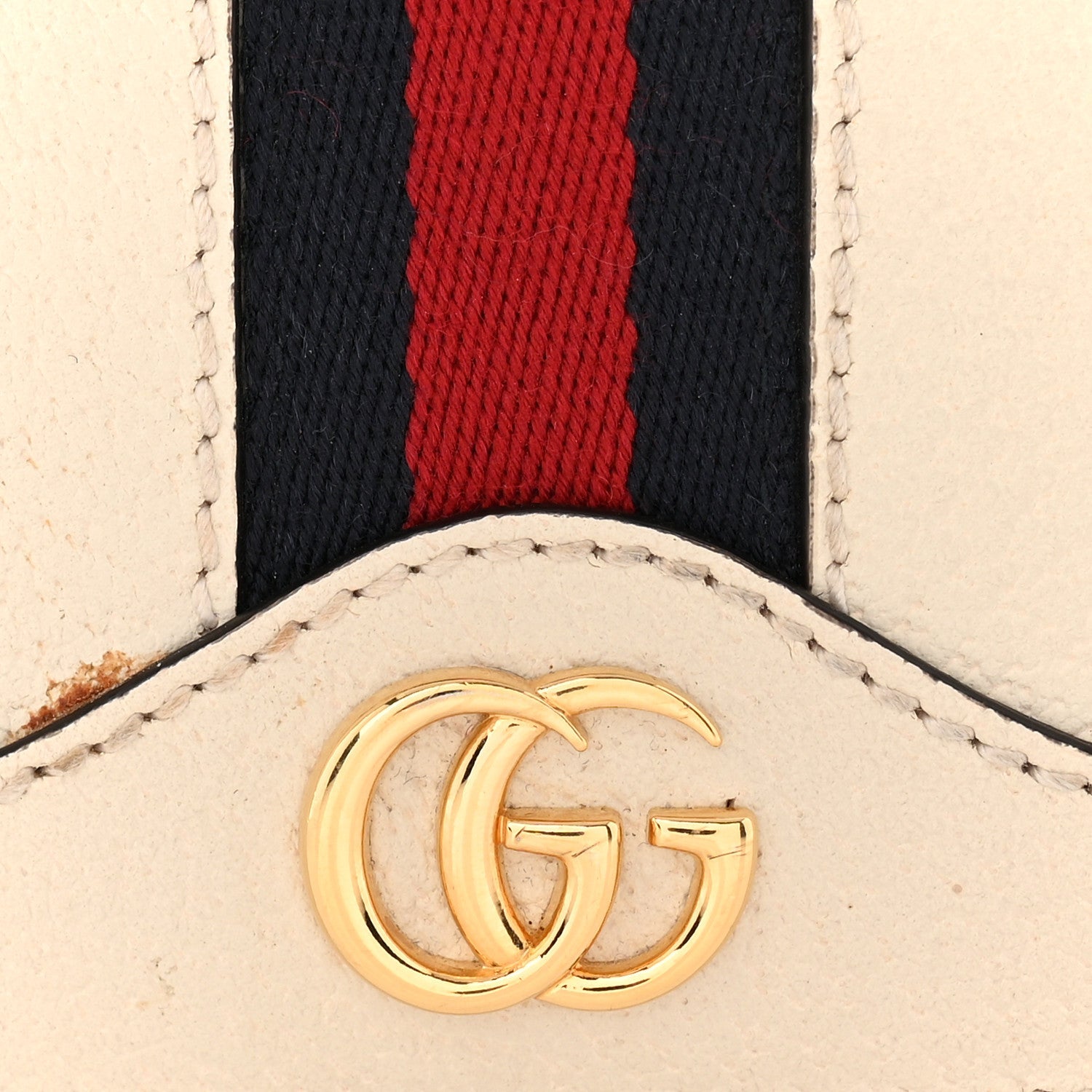 Gucci Textured Calfskin Small Ophidia Flap Messenger Bag Mystic White