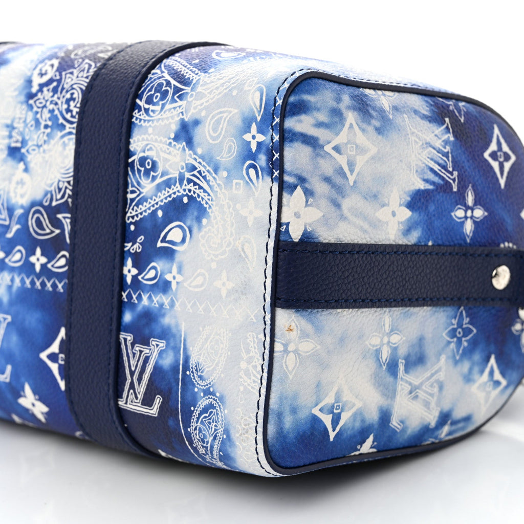 Louis Vuitton Cowhide Monogram Bandana City Keepall Blue