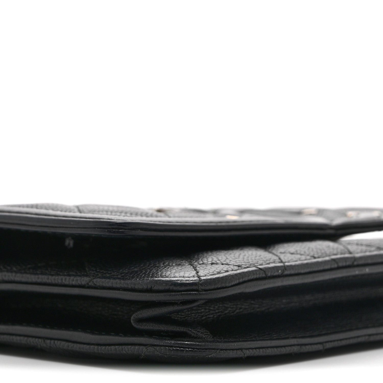 Chanel Caviar Quilted CC Filigree Wallet On Chain WOC Black